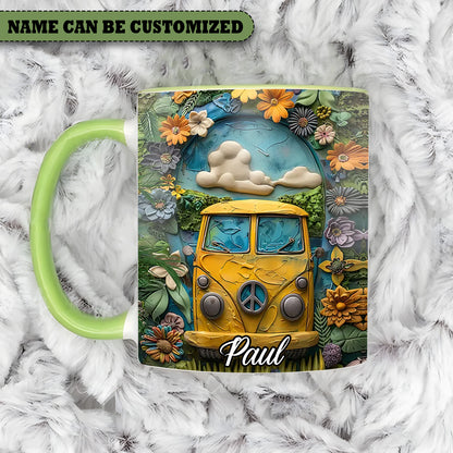 Hippie Bus - Personalized Hippie Accent Mug