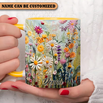 Personalized Beautiful Flowers Accent Mug