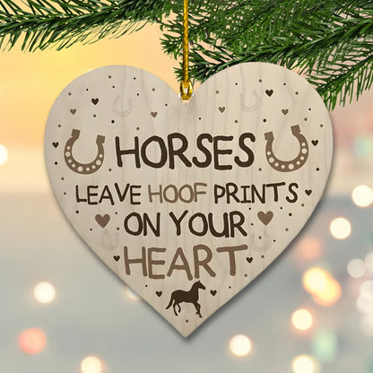 Horse Leave Hoof Prints On Your Heart Acrylic Ornament