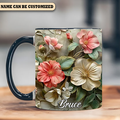 Beautiful Flowers - Personalized Flowers Accent Mug