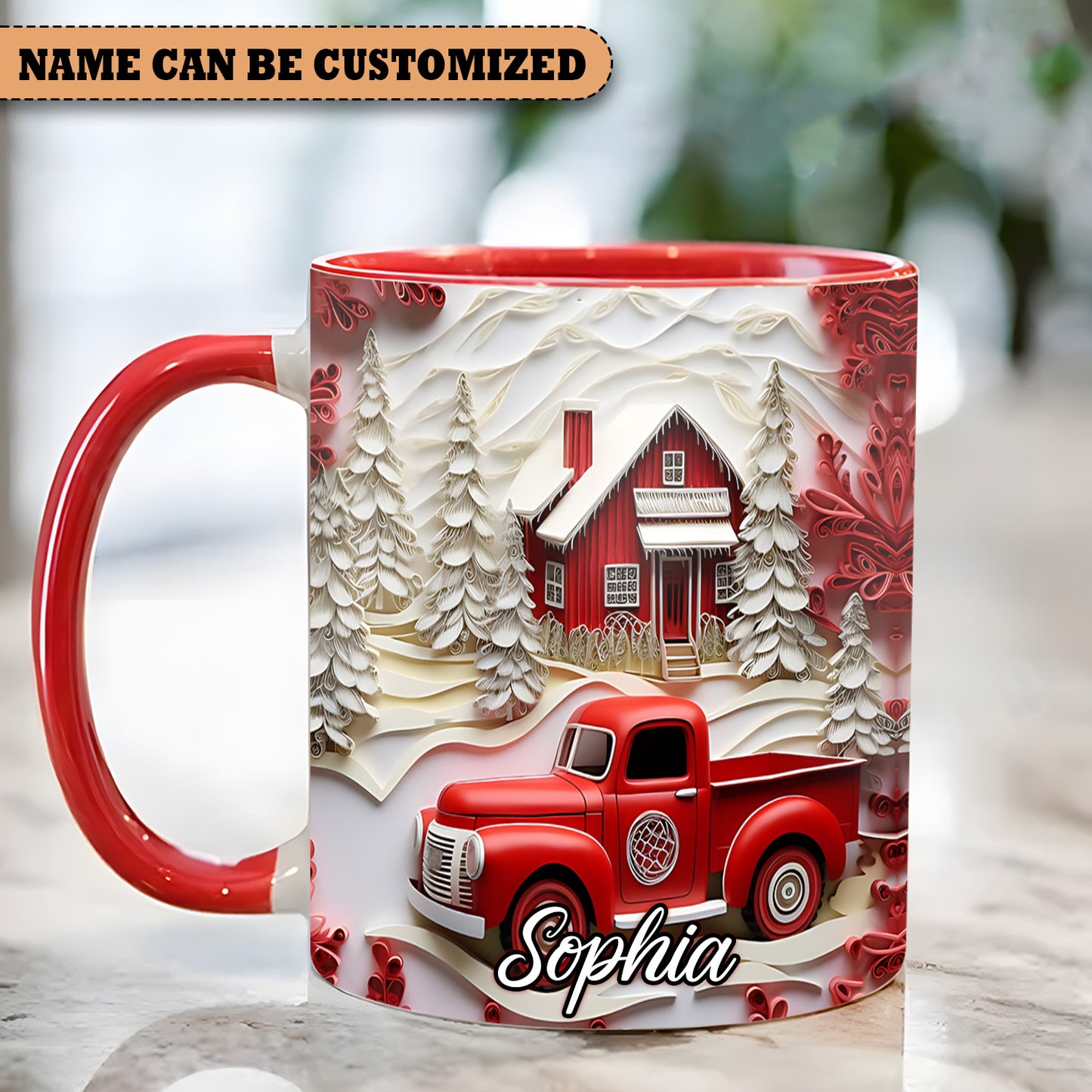 Red Truck - Personalized Accent Mug