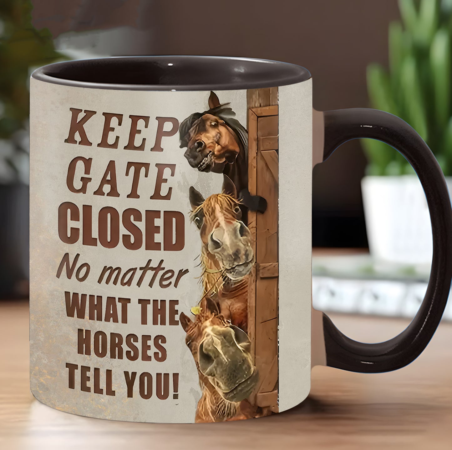 Keep Gate Closed  - Horse Accent Mug