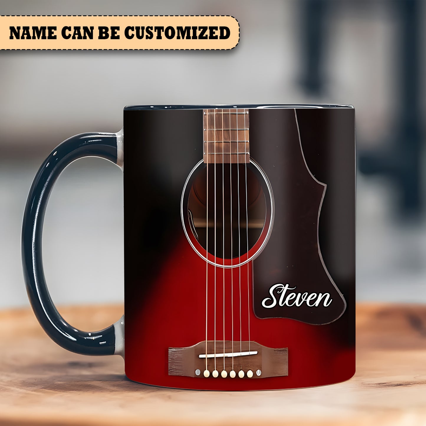 Guitar - Personalized Guitar Accent Mug