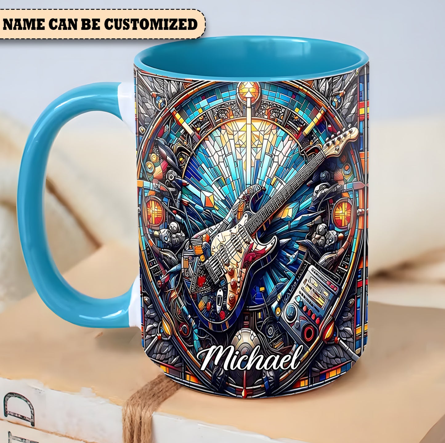 Guitar Personalized Accent Mug