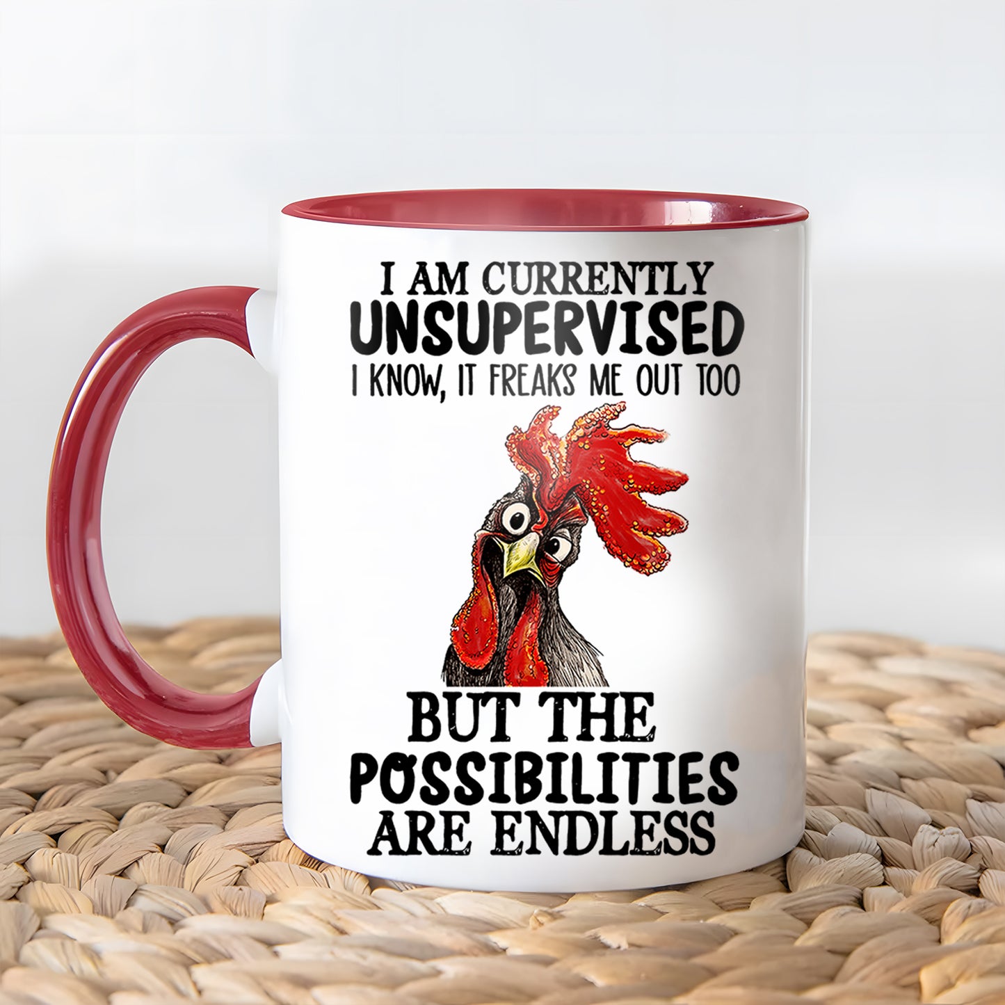 I'm Currently Unsupervised - Chicken Accent Mug