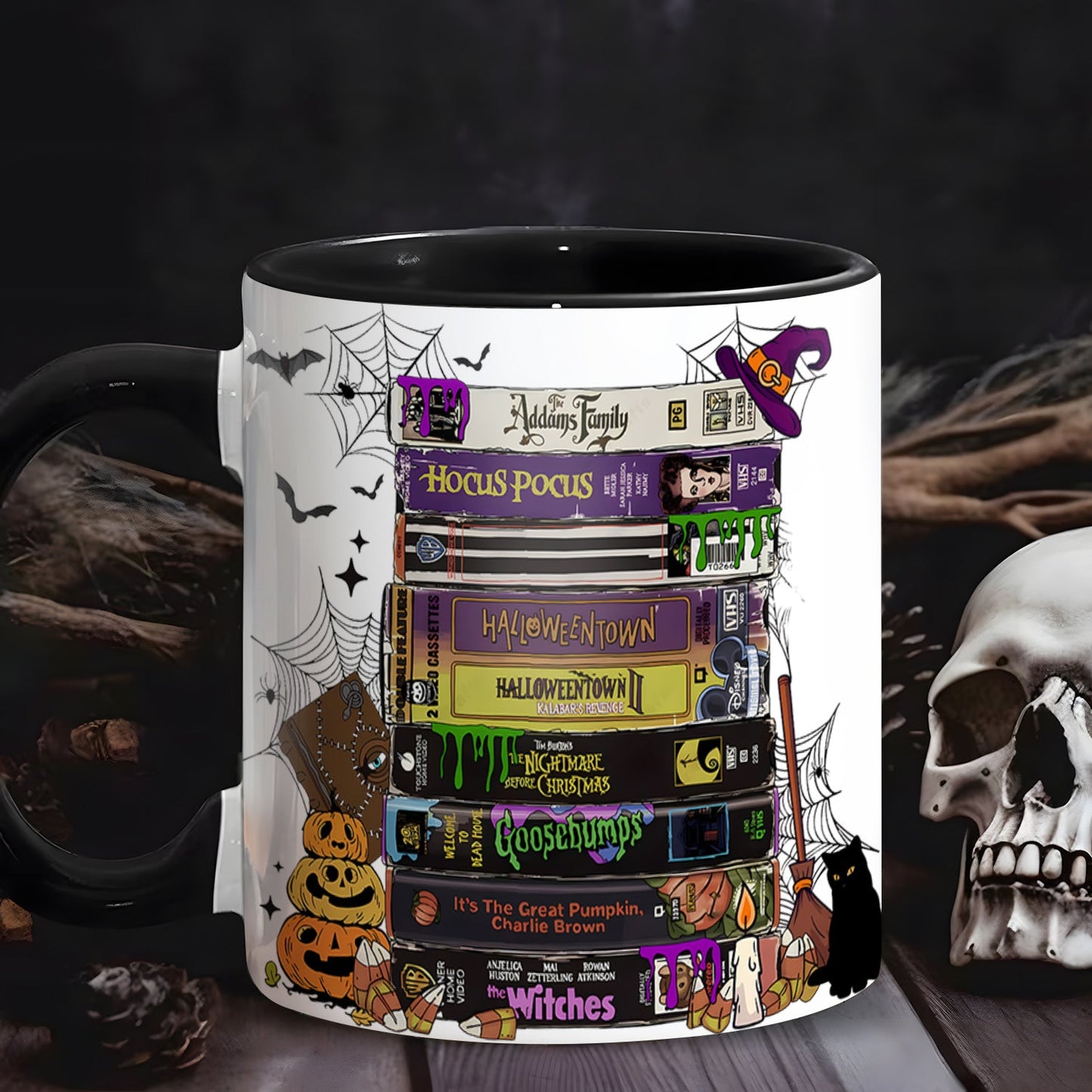 Halloween Movies VHS Tapes Accent Mug