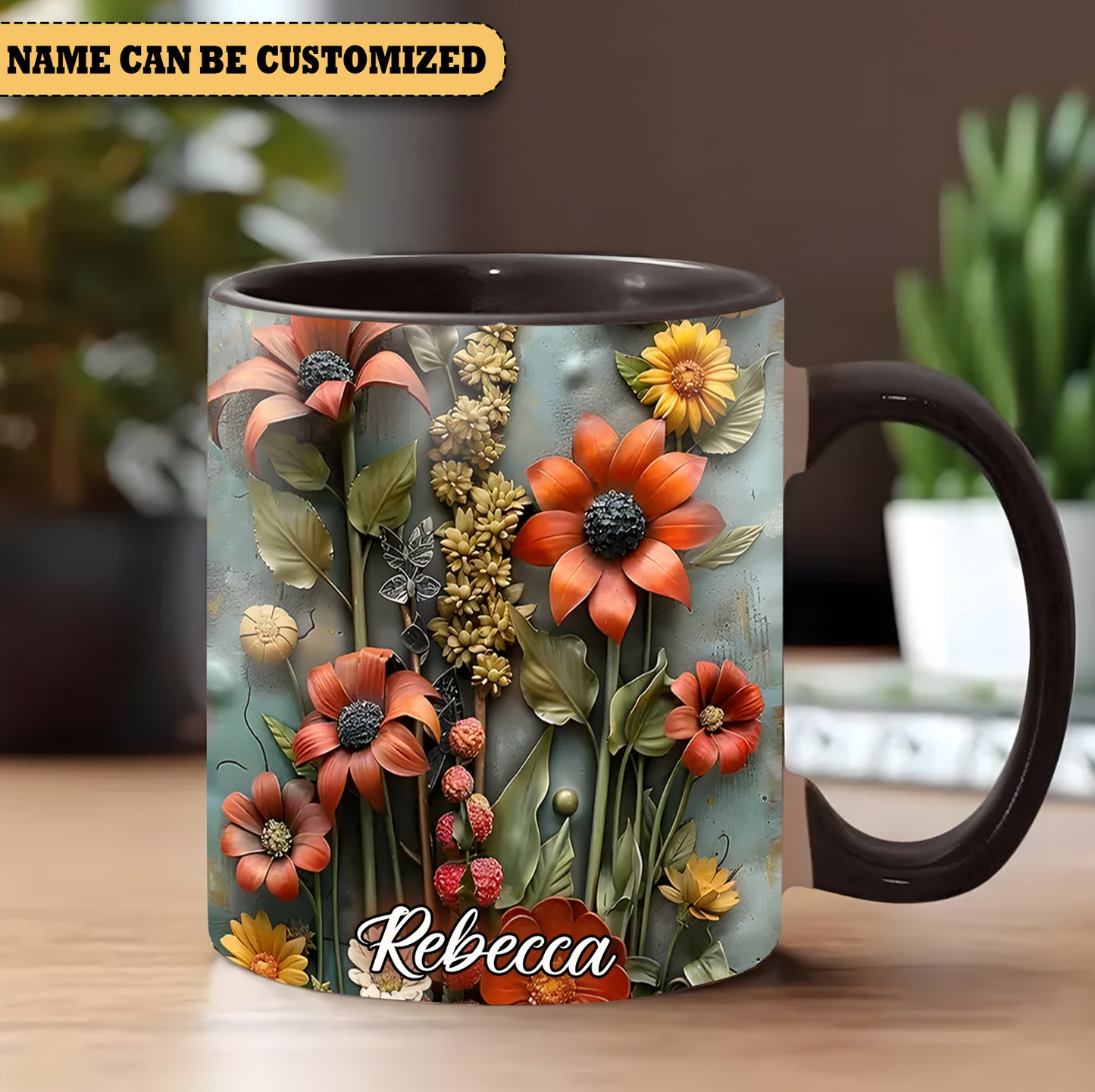 Flowers  - Personalized Flowers Accent Mug