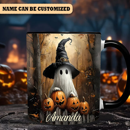 Cute Witch Ghost Pumpkin Halloween Accent Mug