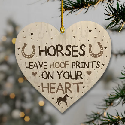 Horse Leave Hoof Prints On Your Heart Acrylic Ornament