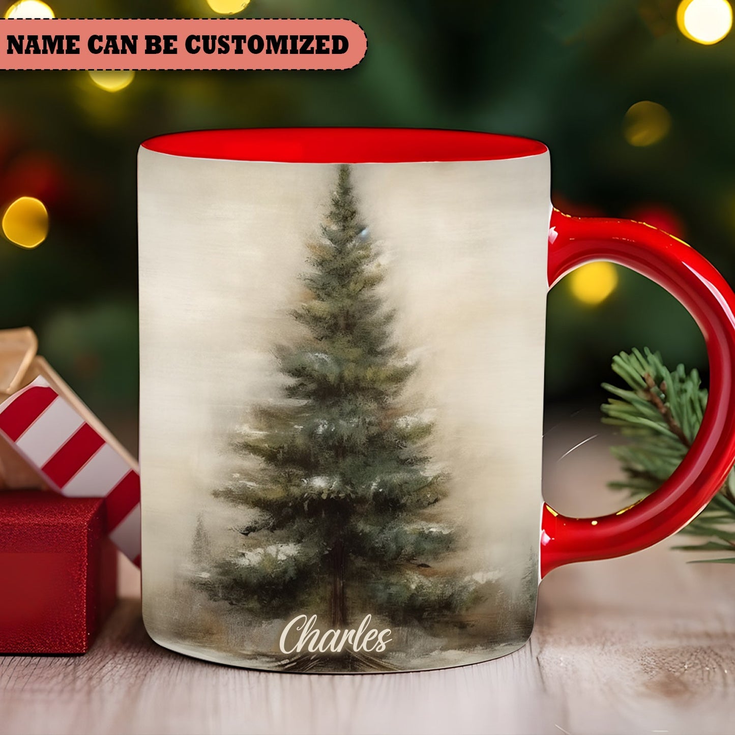 Christmas Tree Personalized Accent Mug