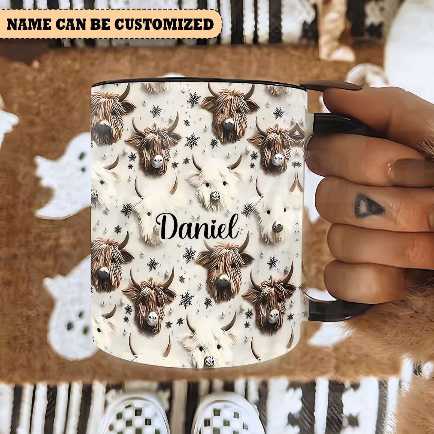 Highland Cow Cute Personalized Accent Mug