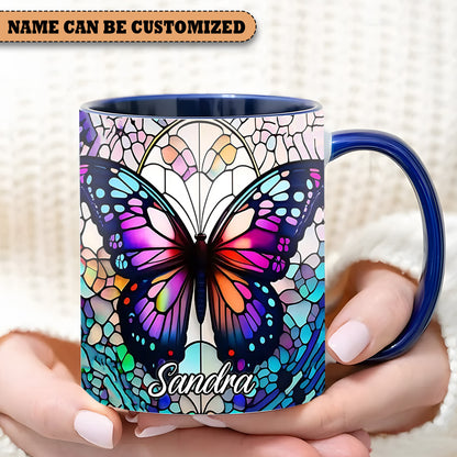 Beautiful  Butterfly - Personalized Butterfly Accent Mug