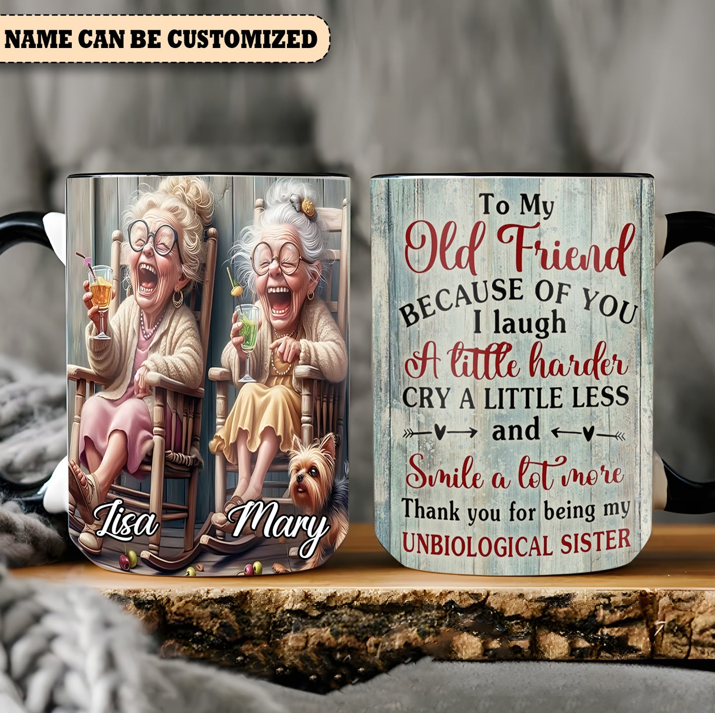 Old Women - Personalized Hippie Accent Mug