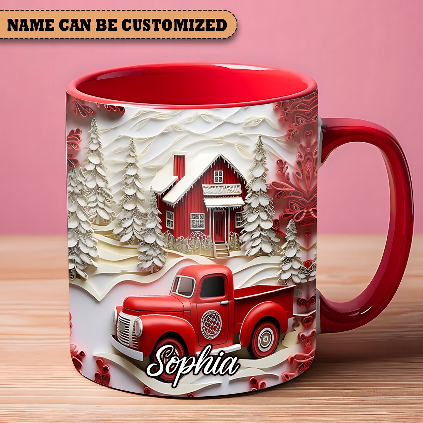 Red Truck - Personalized Accent Mug