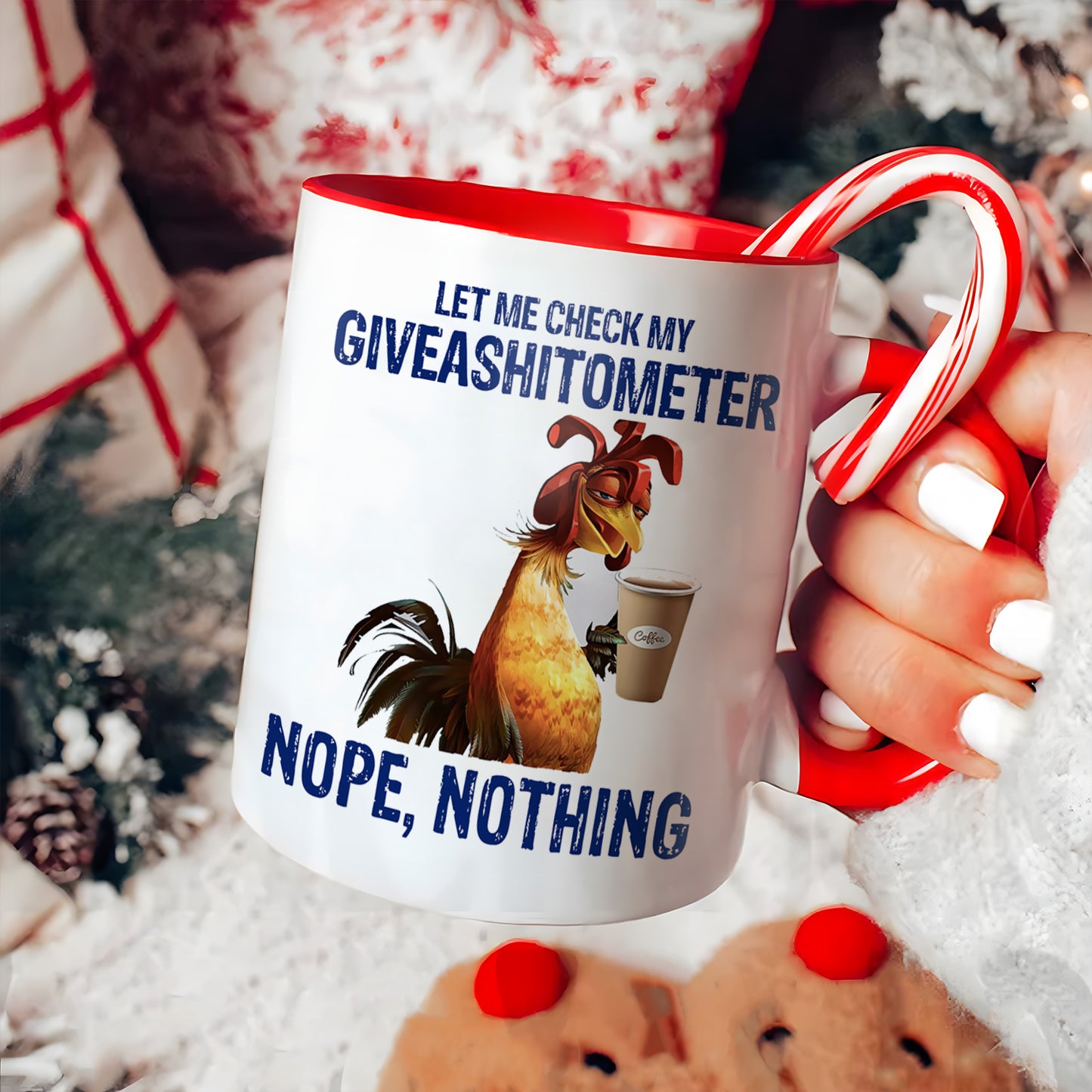 Let Me Check My Giveashitometer - Chicken Accent Mug