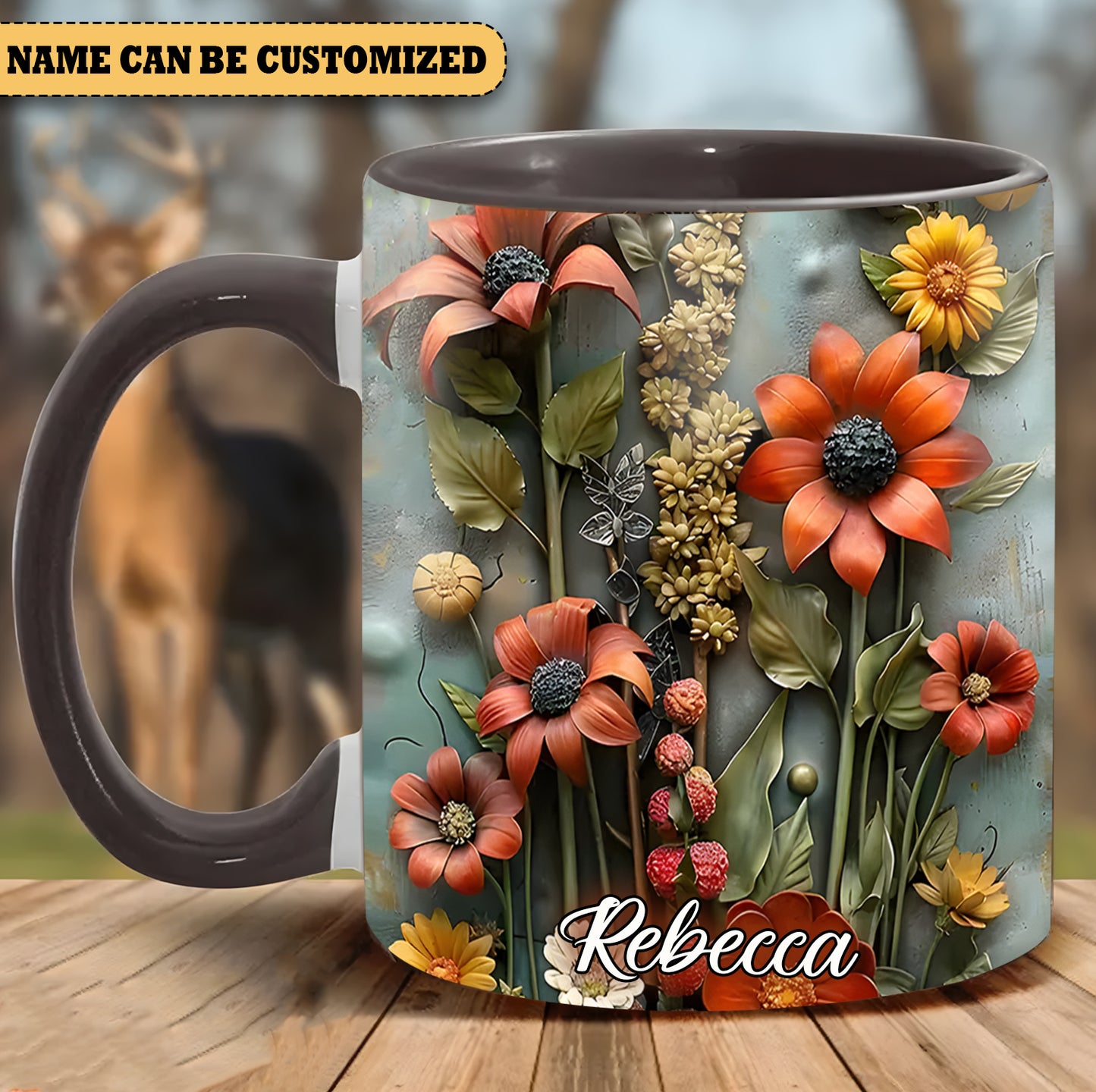 Flowers  - Personalized Flowers Accent Mug