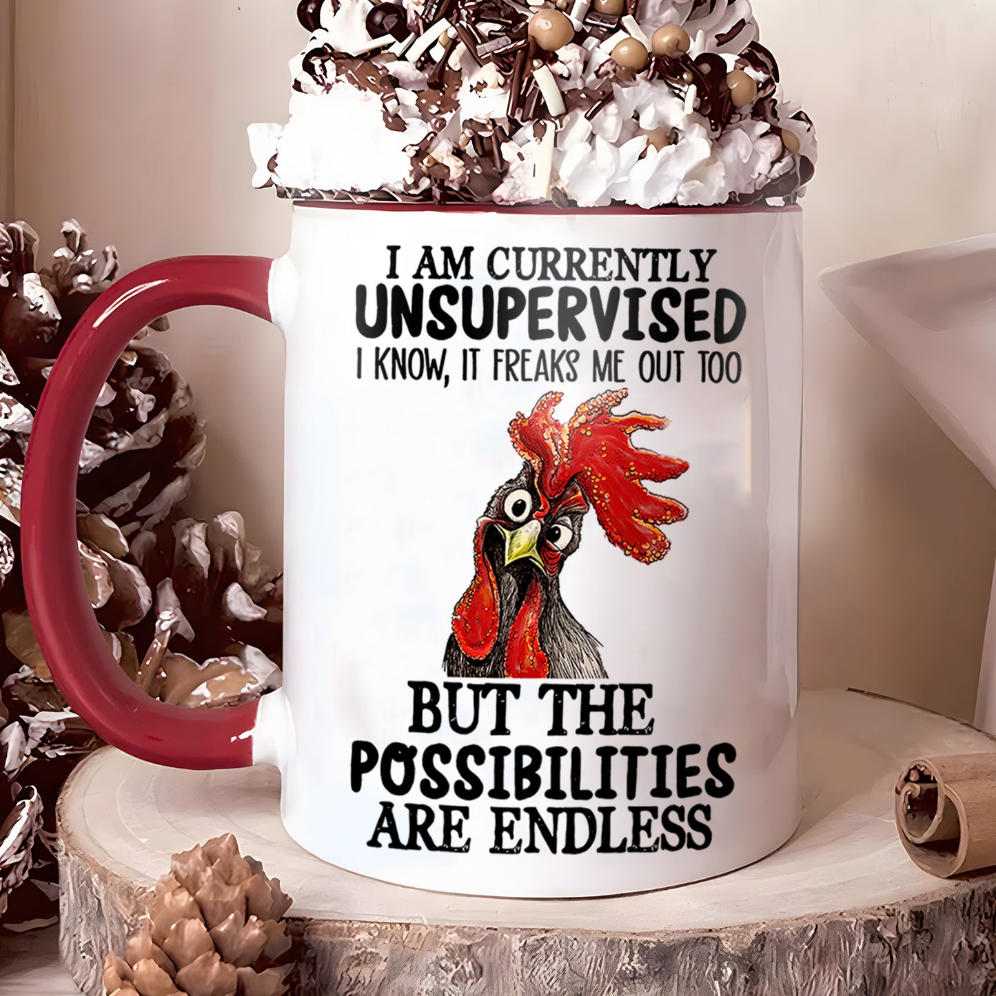 I'm Currently Unsupervised - Chicken Accent Mug