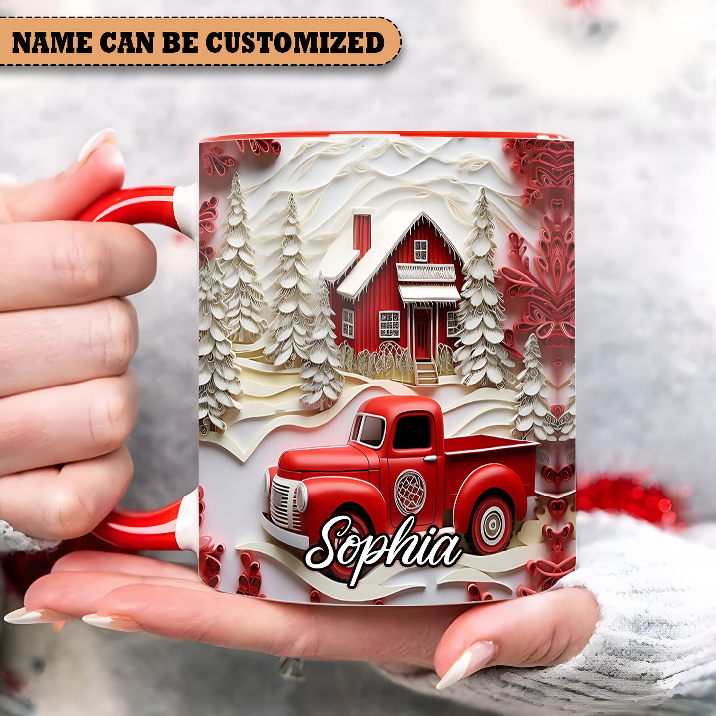 Red Truck - Personalized Accent Mug