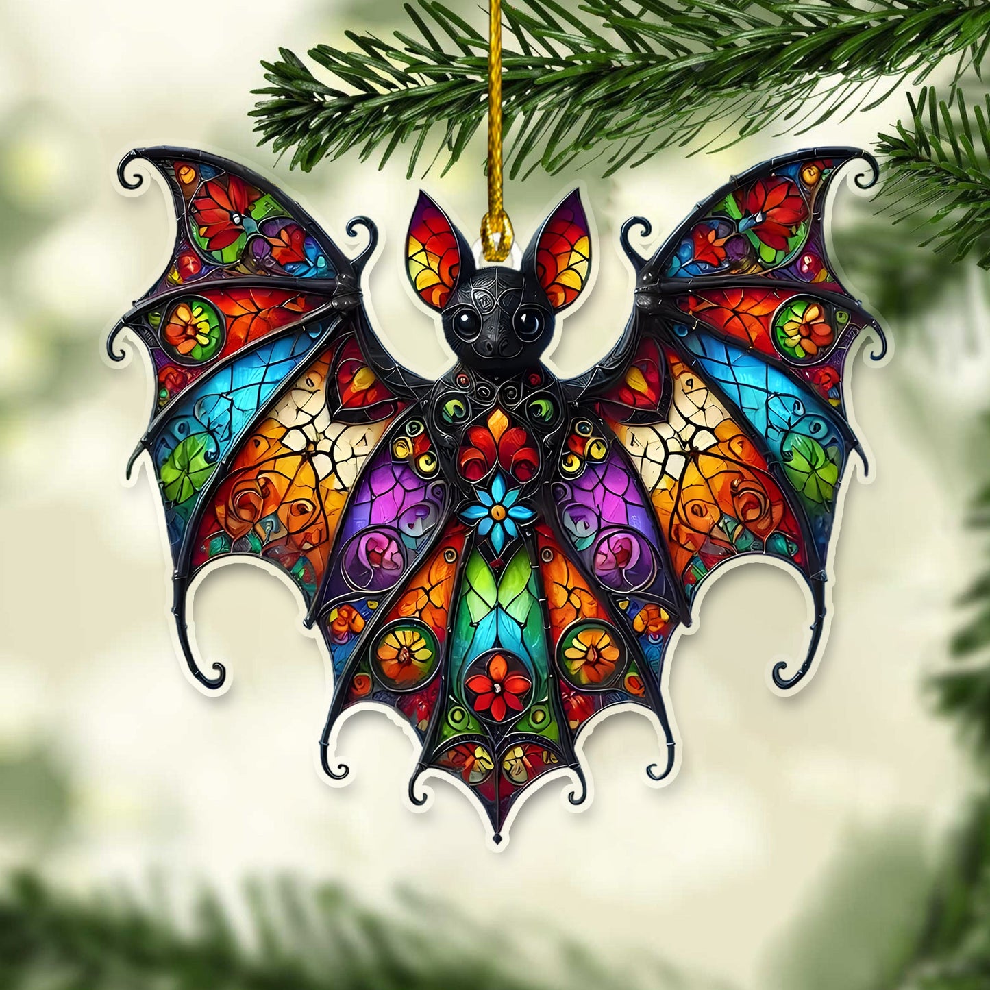 Bat Colorful Hanging Acrylic Ornament Gift