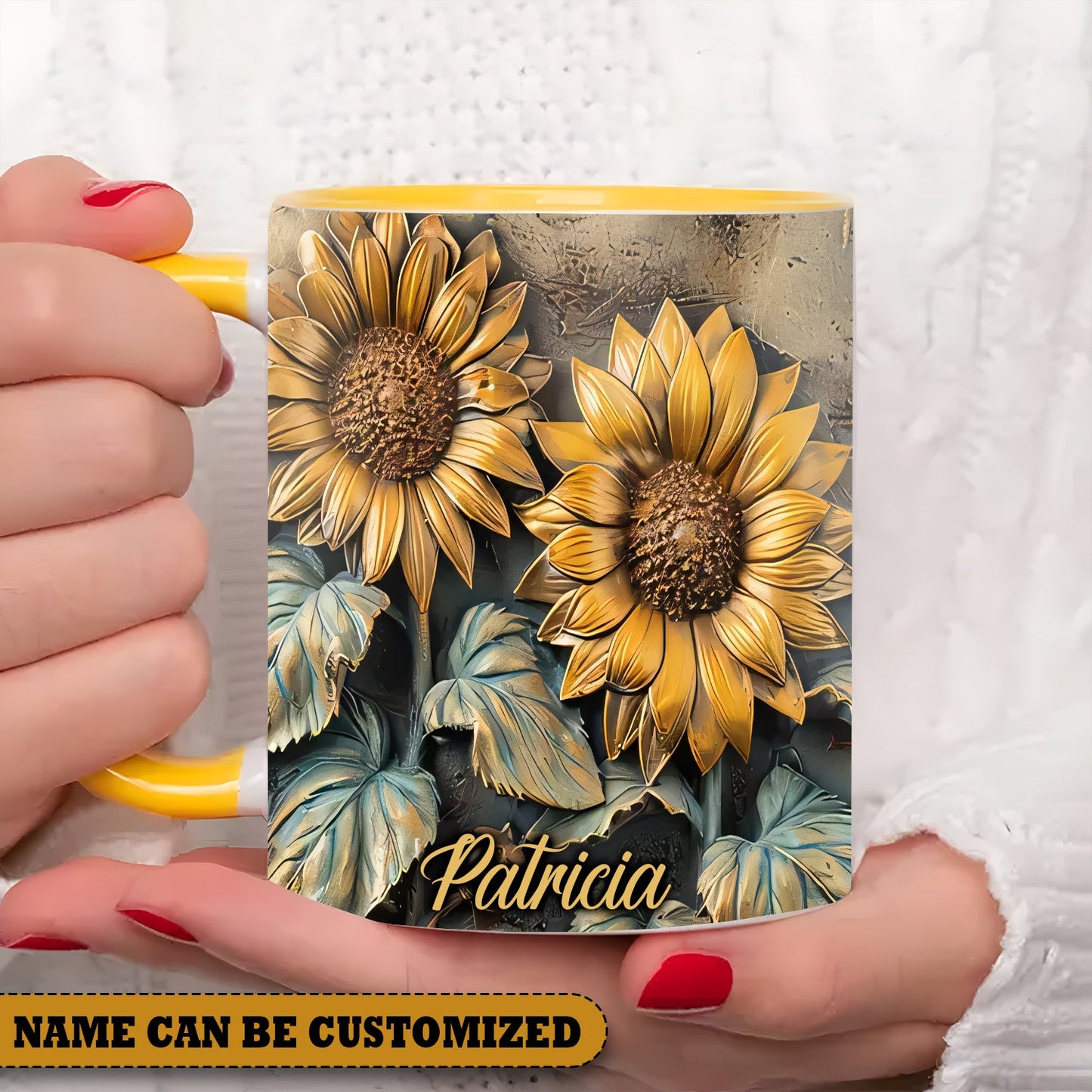 Beautiful Sunflower Vintage Personalized Accent Mug