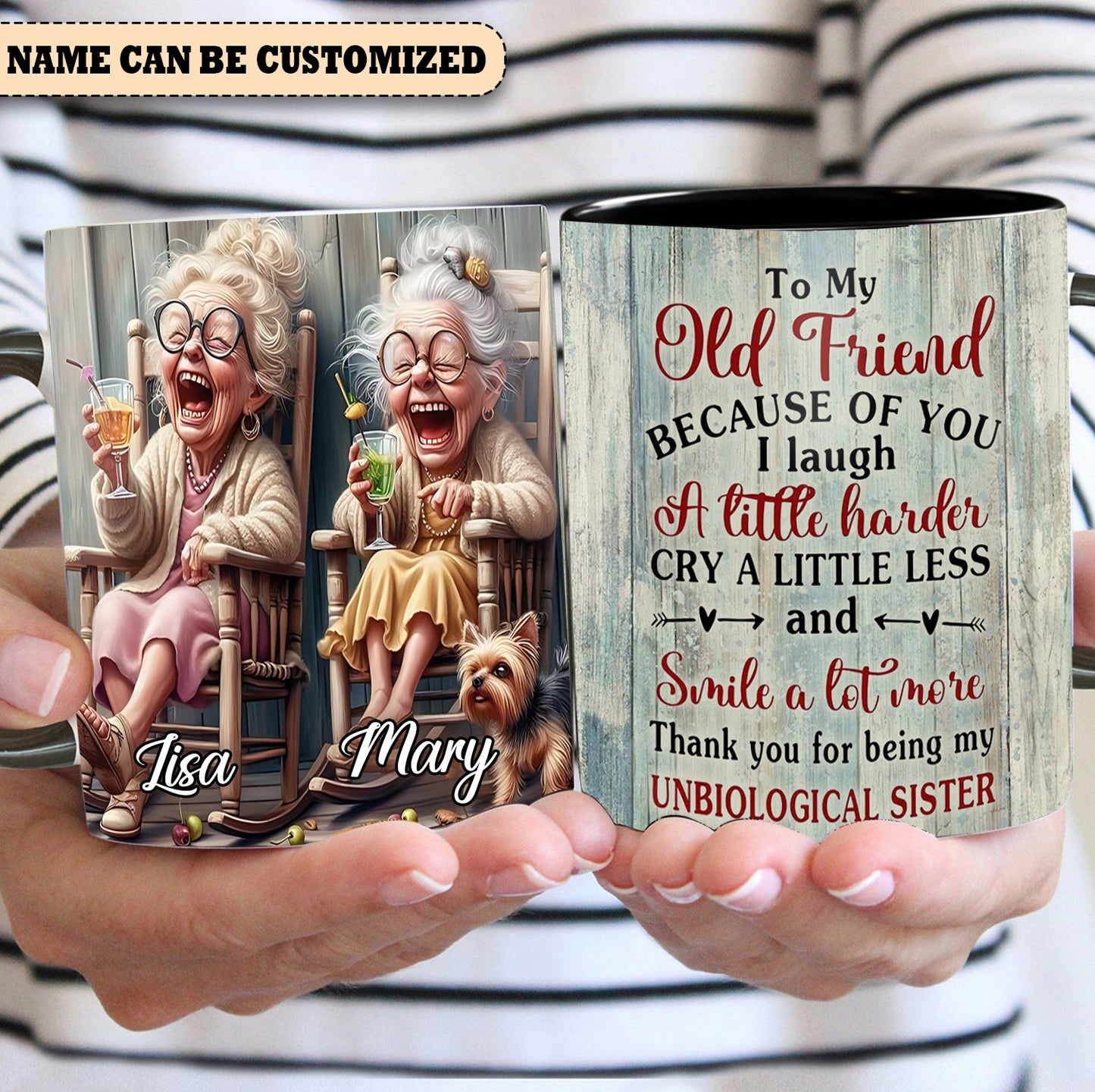 Old Women - Personalized Hippie Accent Mug