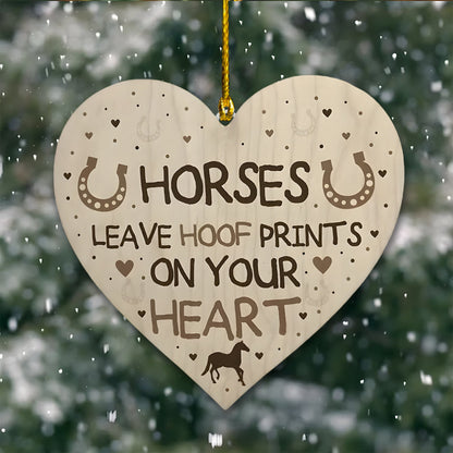 Horse Leave Hoof Prints On Your Heart Acrylic Ornament