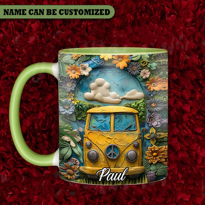 Hippie Bus - Personalized Hippie Accent Mug