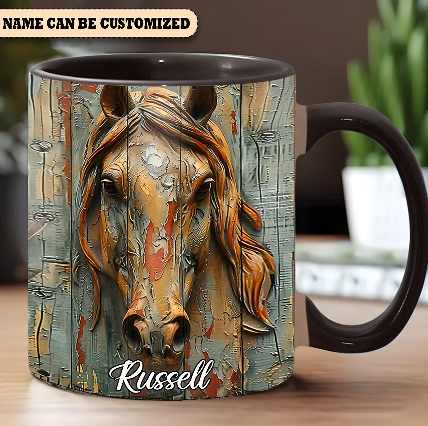 Vintage Horse - Personalized Horse Accent Mug