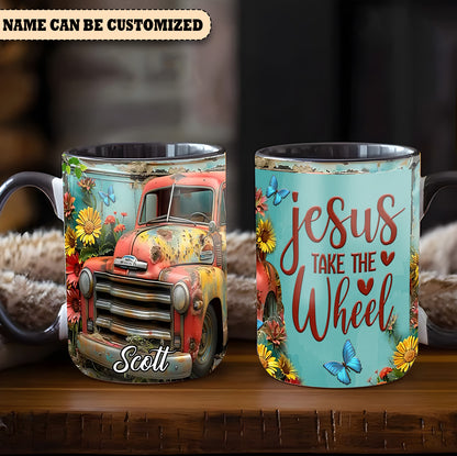 Jesus Take The Wheel - Personalized Truck Accent Mug