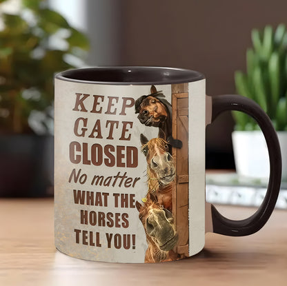 Keep Gate Closed  - Horse Accent Mug