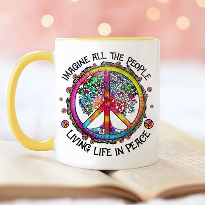 Hippie Tree Imagine All The People - Hippie Accent Mug