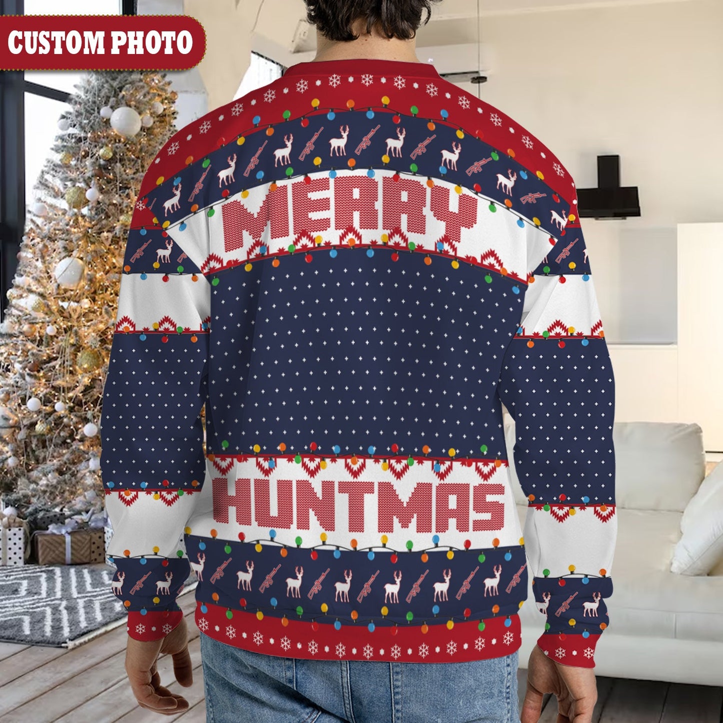 Hunting Custom Face Christmas – Personalized Photo Ugly Sweater