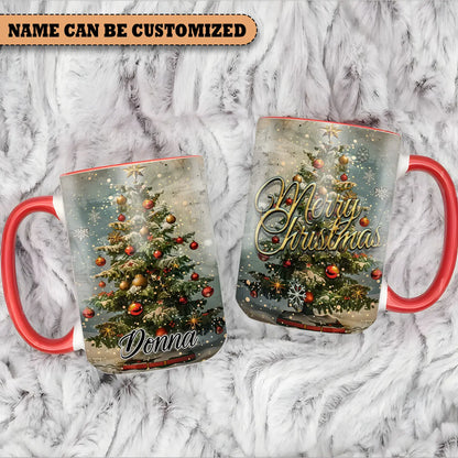 Merry Christmas  - Personalized Christmas Tree Accent Mug