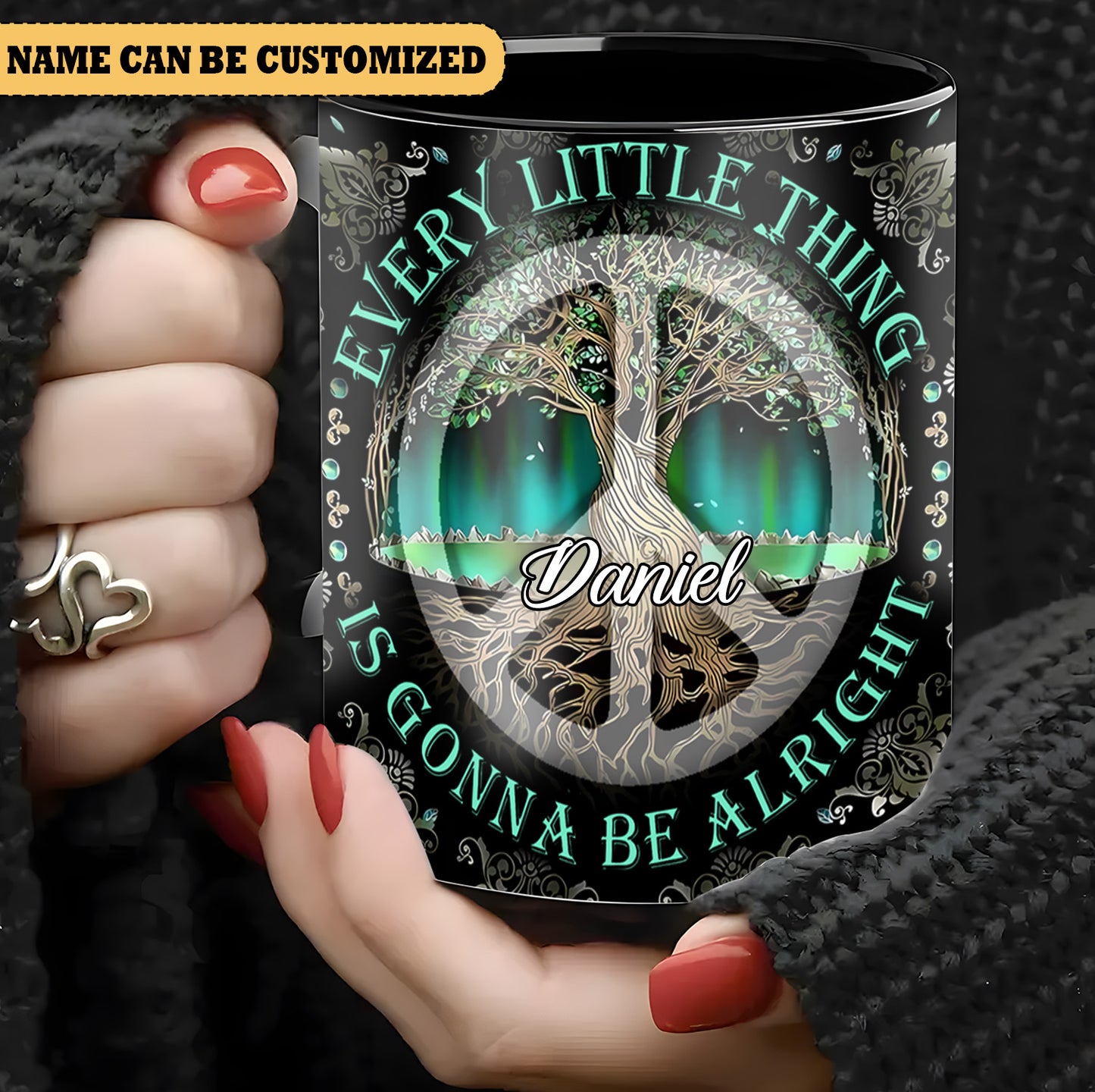 Tree Of Life Every Little Thing   - Personalized Hippie Accent Mug