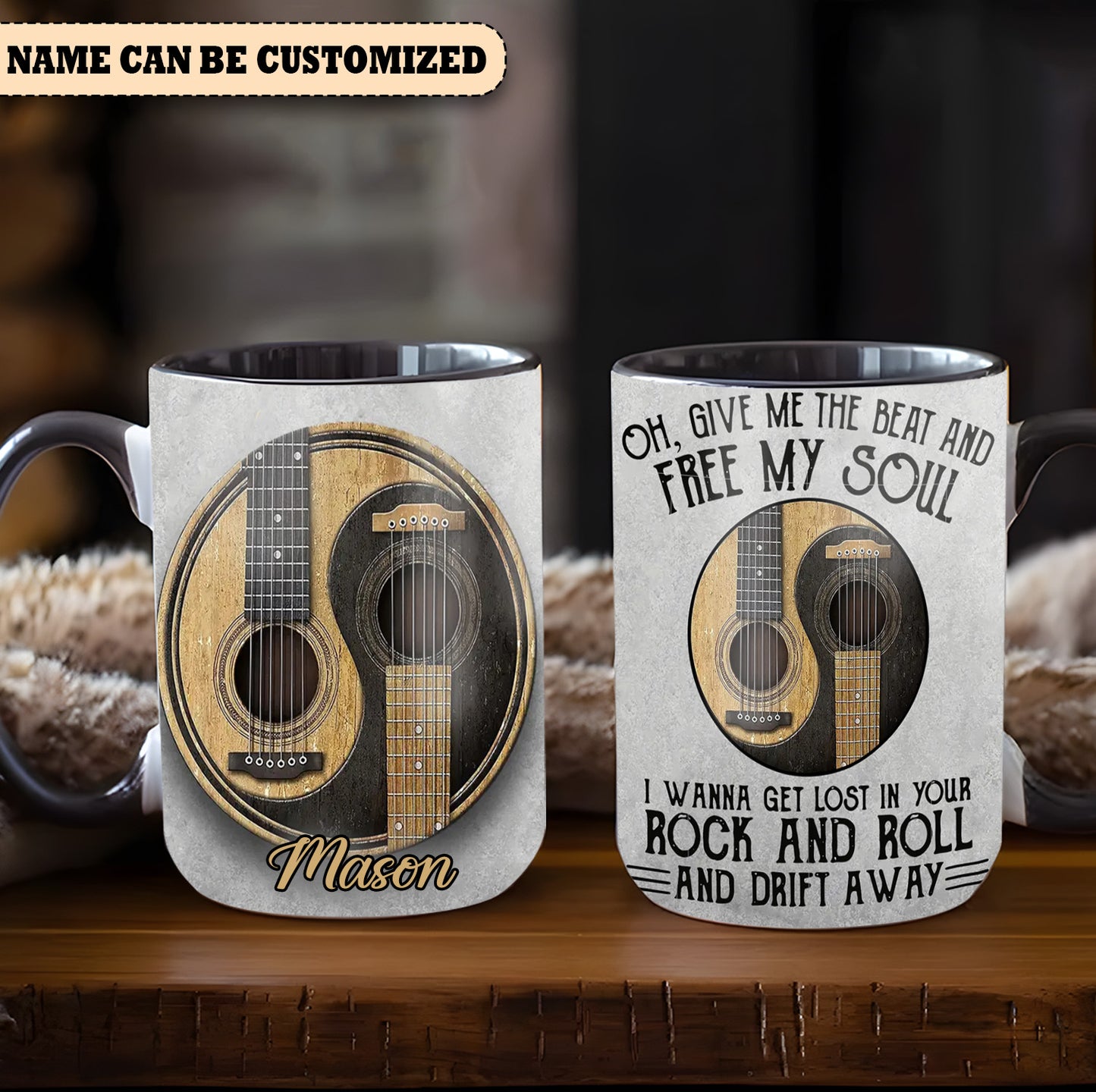 Oh Give Me The Beat - Personalized Guitar Accent Mug