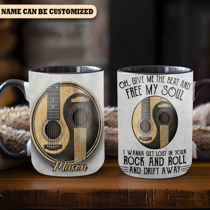 Oh Give Me The Beat - Personalized Guitar Accent Mug