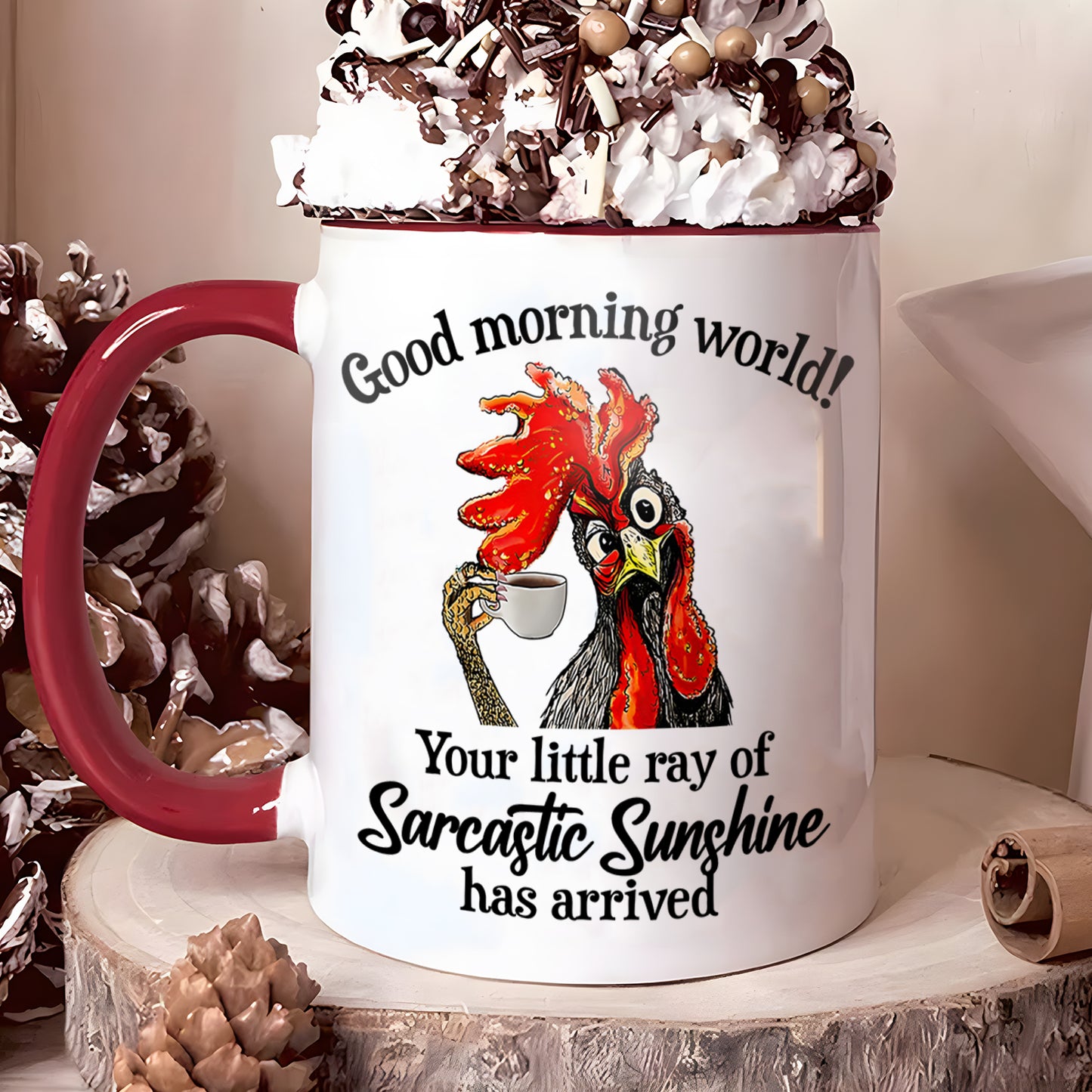 Good Morning World - Chicken Accent Mug