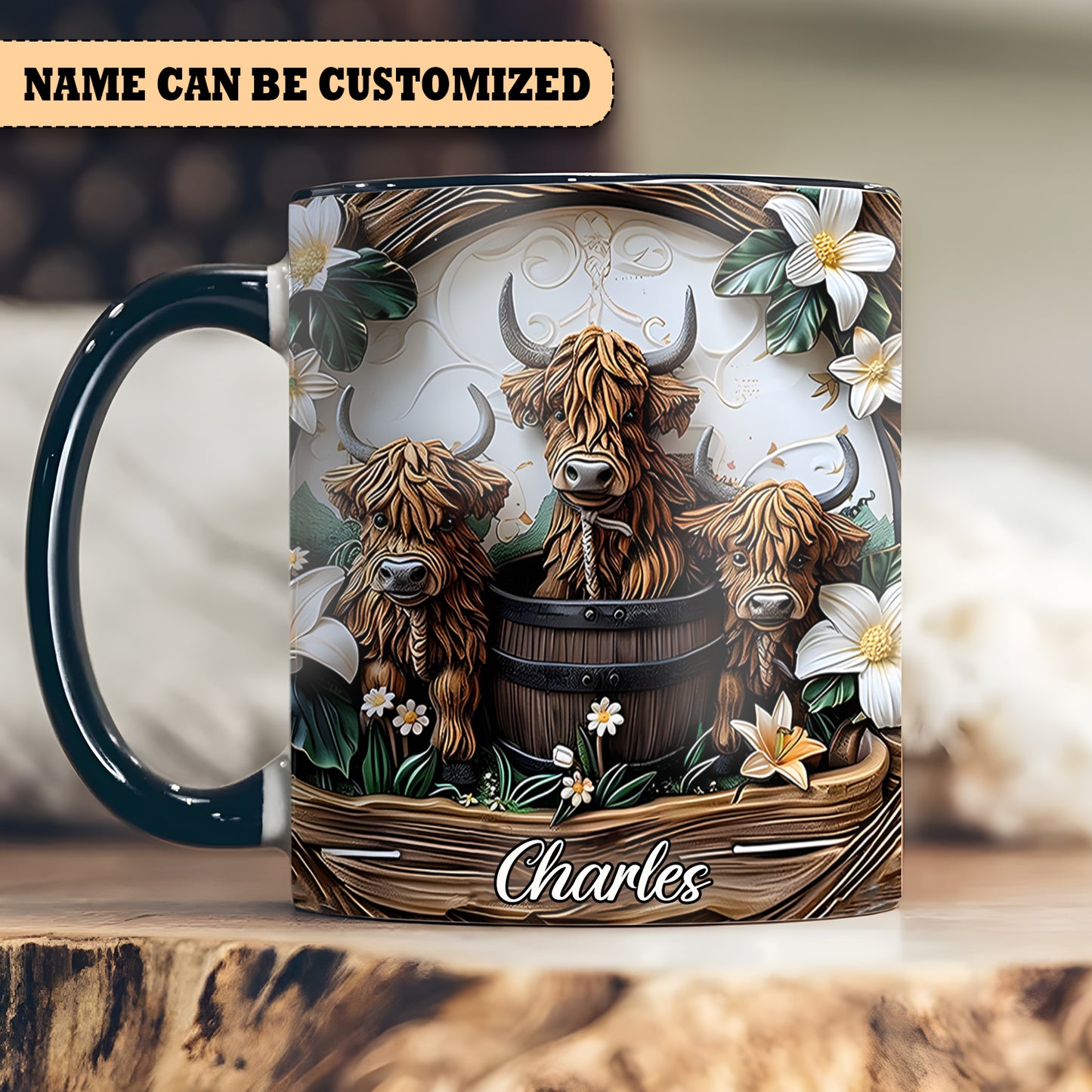 Highland Cow - Personalized Cow Accent Mug