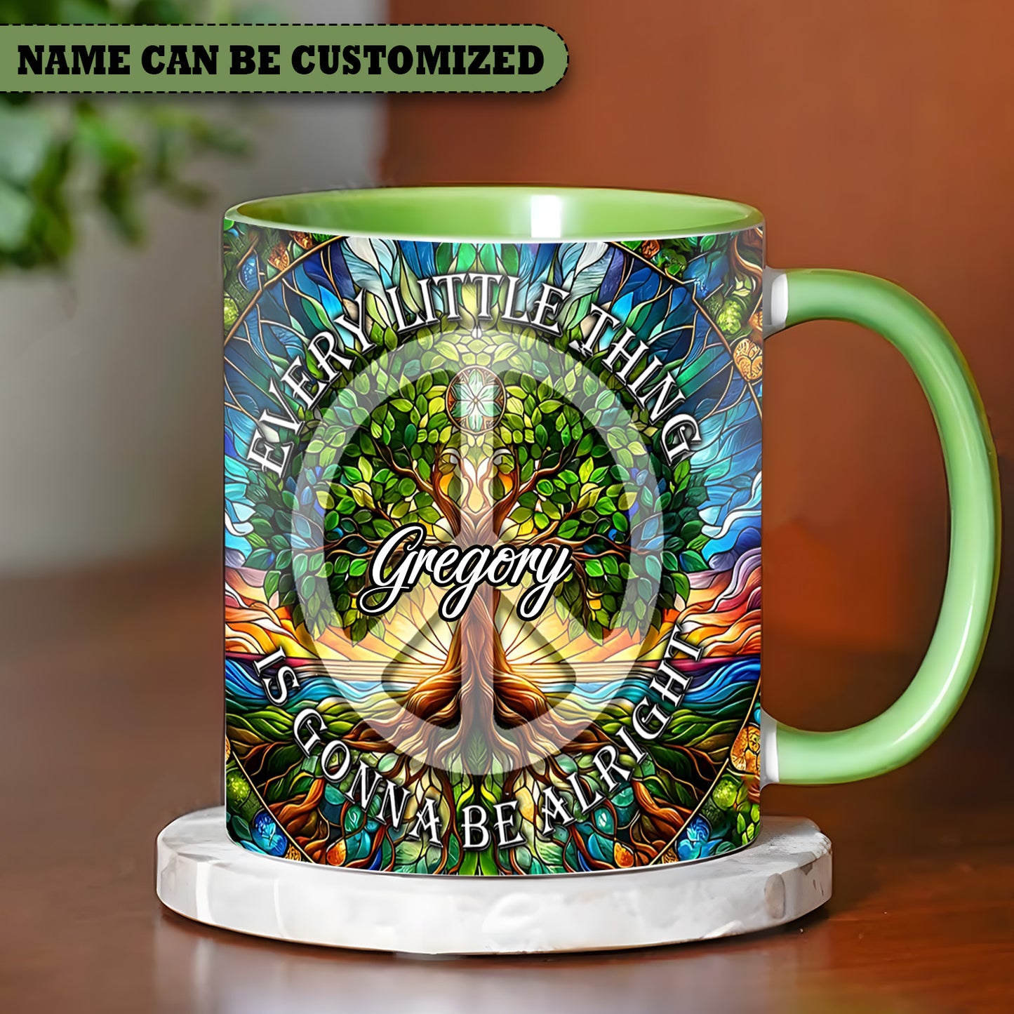 Colorful Tree Of Life Every Little Thing   - Personalized Hippie Accent Mug