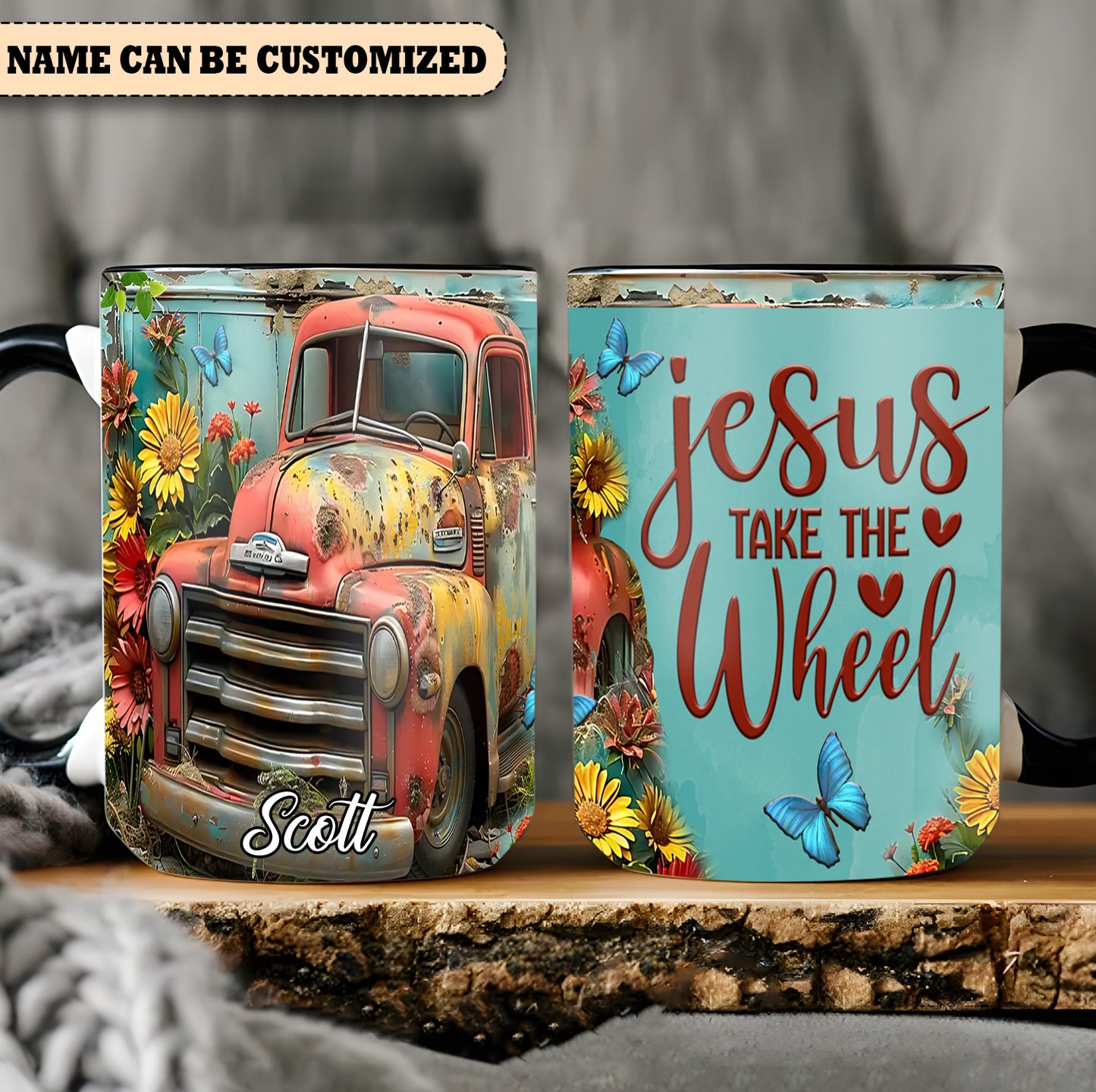 Jesus Take The Wheel - Personalized Truck Accent Mug