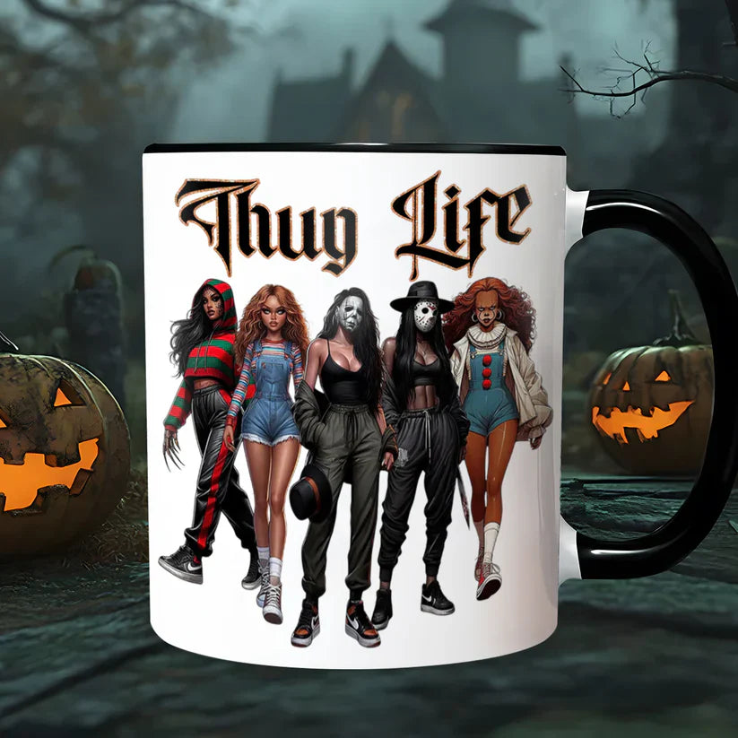 Black Woman Friendship Horror Thug Life Accent Mug