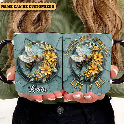 Hippie Bee Flowers  - Personalized Bee Accent Mug