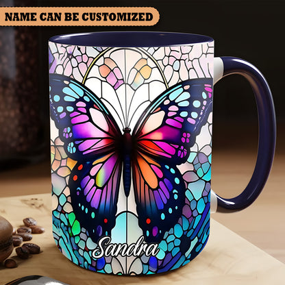 Beautiful  Butterfly - Personalized Butterfly Accent Mug