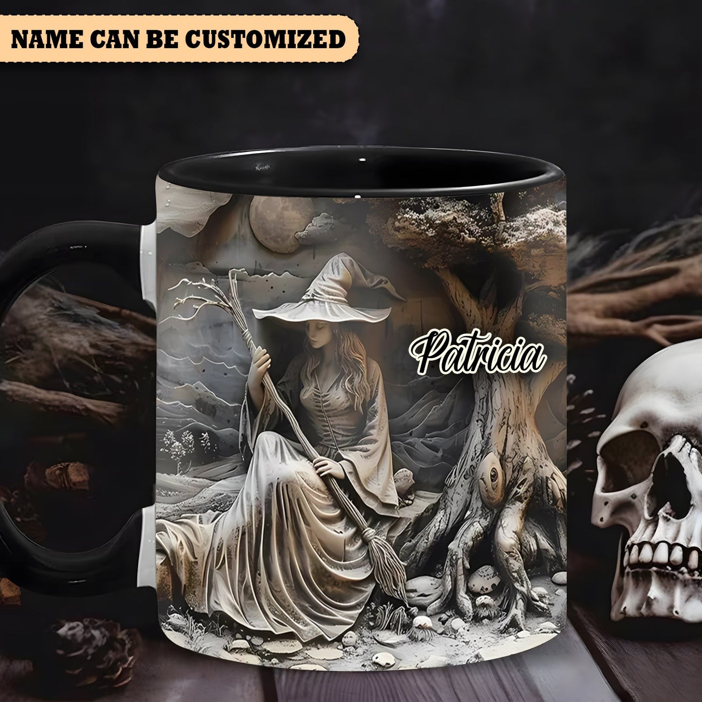 Personalized Witch Tree Halloween Accent Mug