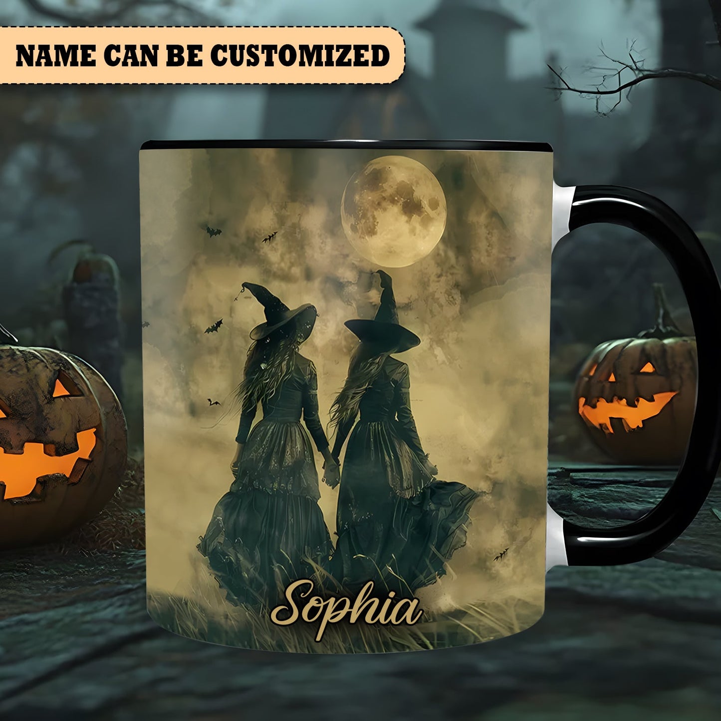 Beautiful Witch Bestie Personalized Halloween Accent Mug