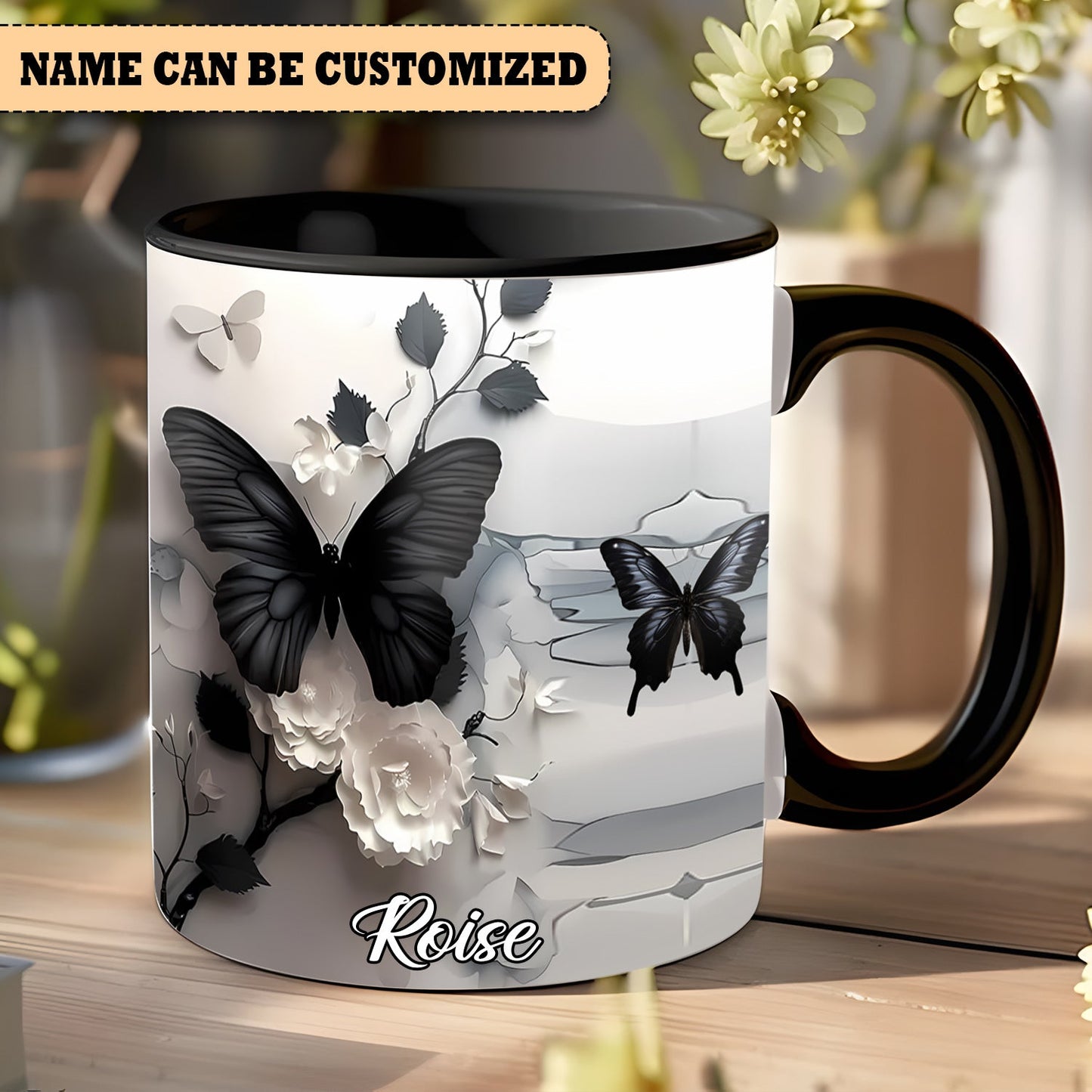 Beautiful Butterfly Nature Personalized Accent Mug