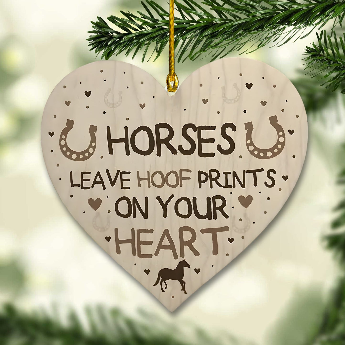 Horse Leave Hoof Prints On Your Heart Acrylic Ornament