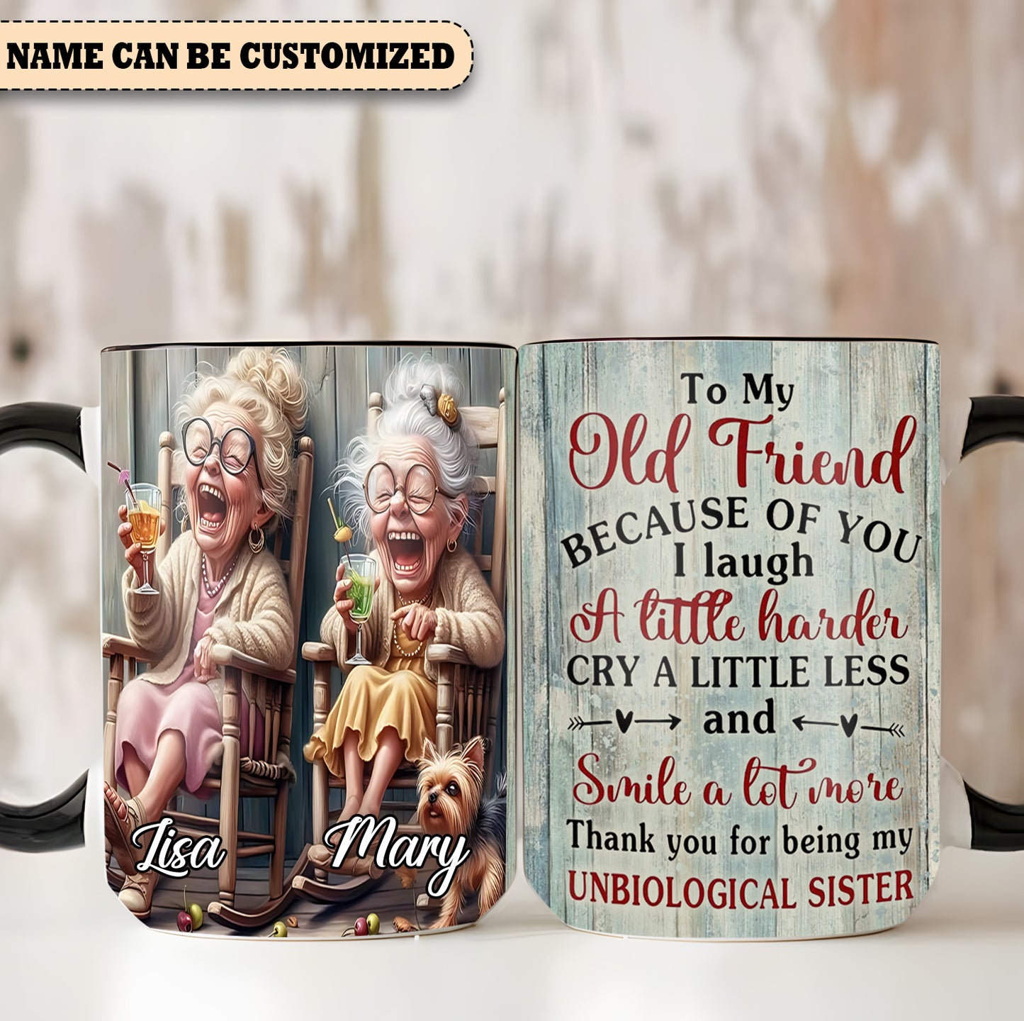 Old Women - Personalized Hippie Accent Mug