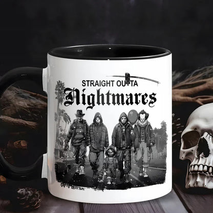 Halloween Horror Character Movies Straight Outta Nightmares Accent Mug