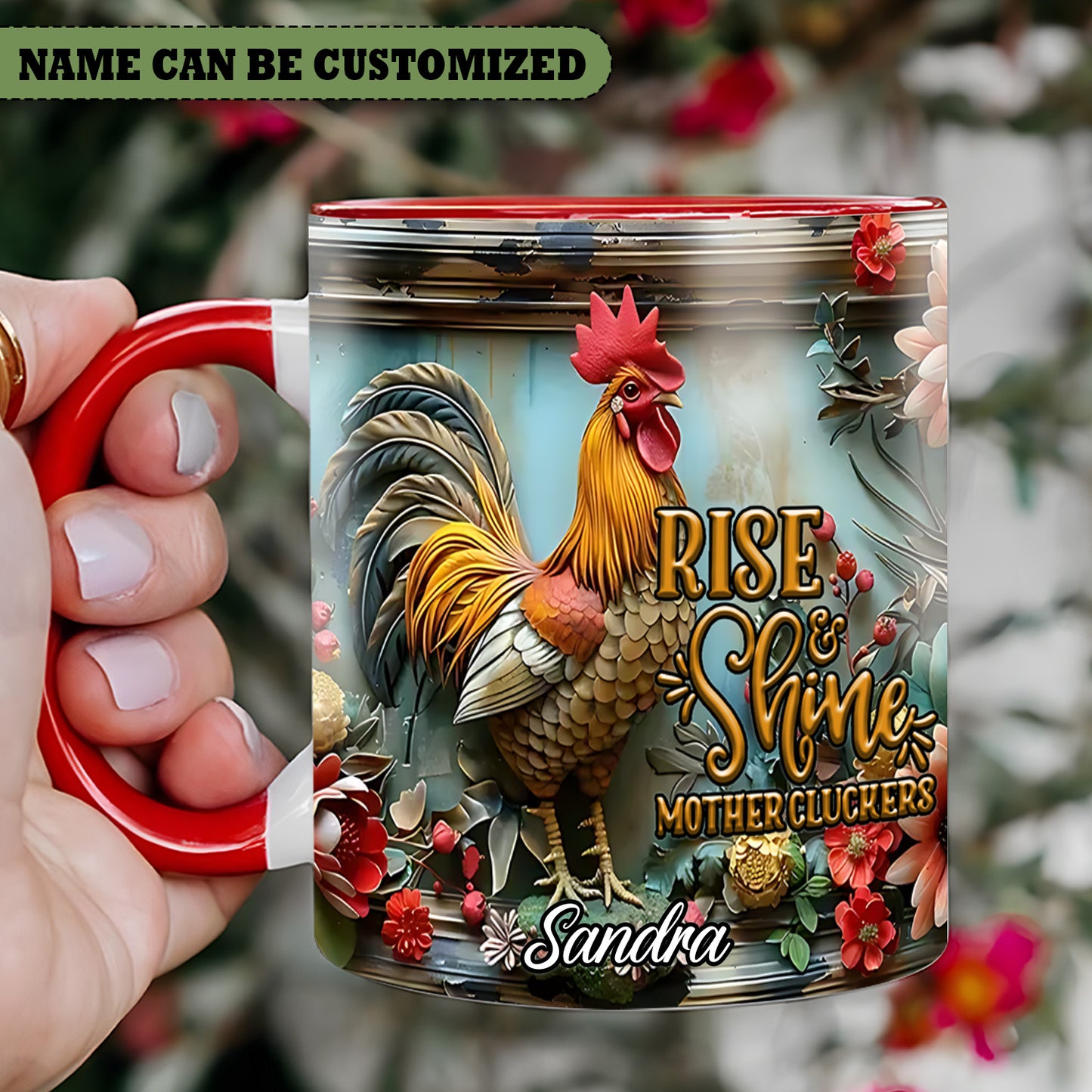 Rooster - Personalized Chicken Accent Mug